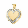 14K Yellow/White Heart Locket